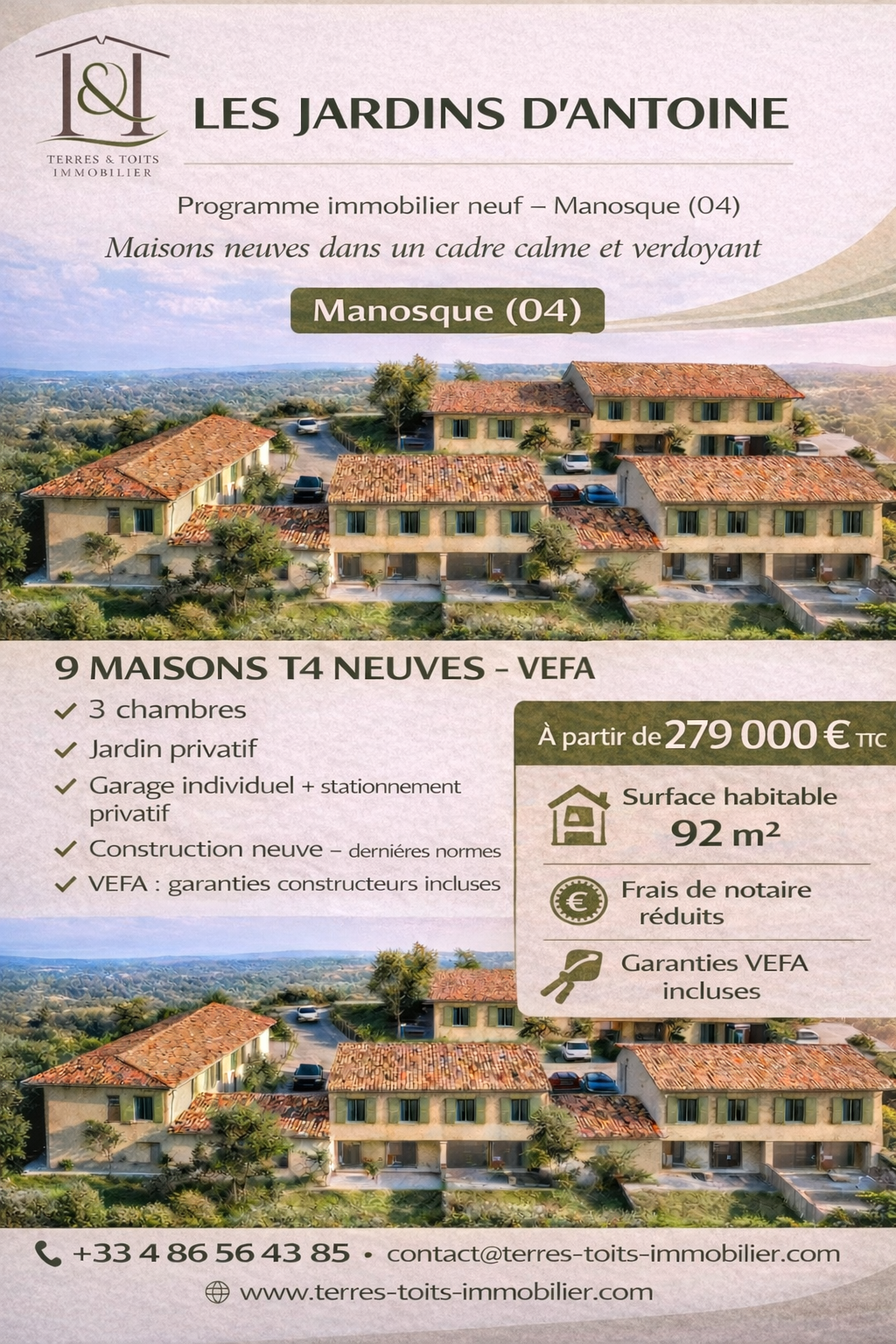 Maison t4 neuve avec garage et jardin